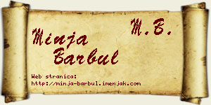 Minja Barbul vizit kartica